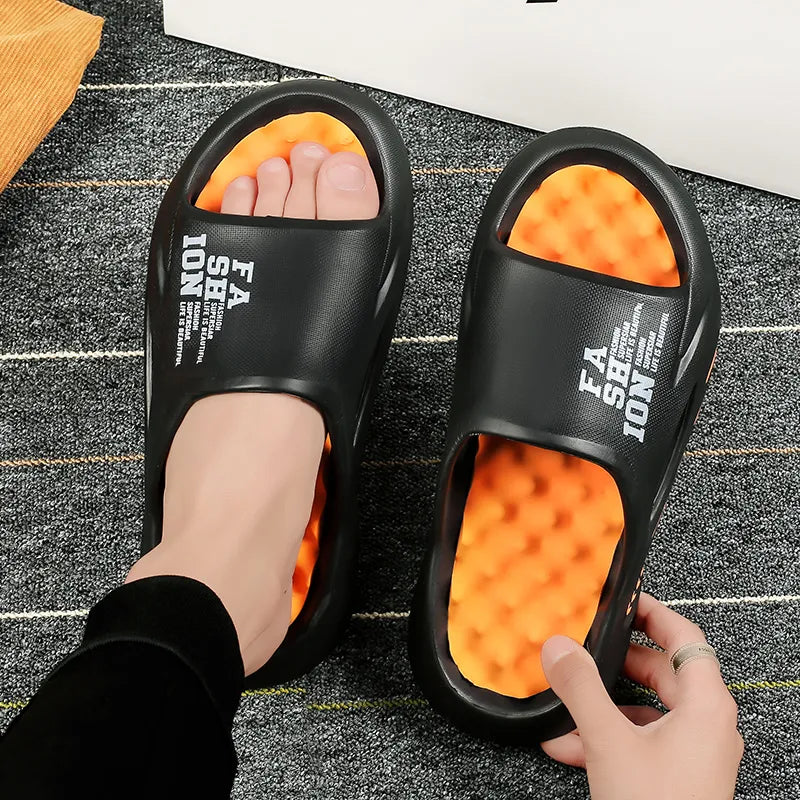 2023 Summer Men Massage Slippers Sides Indoor Outdoor Sandals Beach Casual Shoes Soft Sole Slides Men Flip-flops Men's Sandals