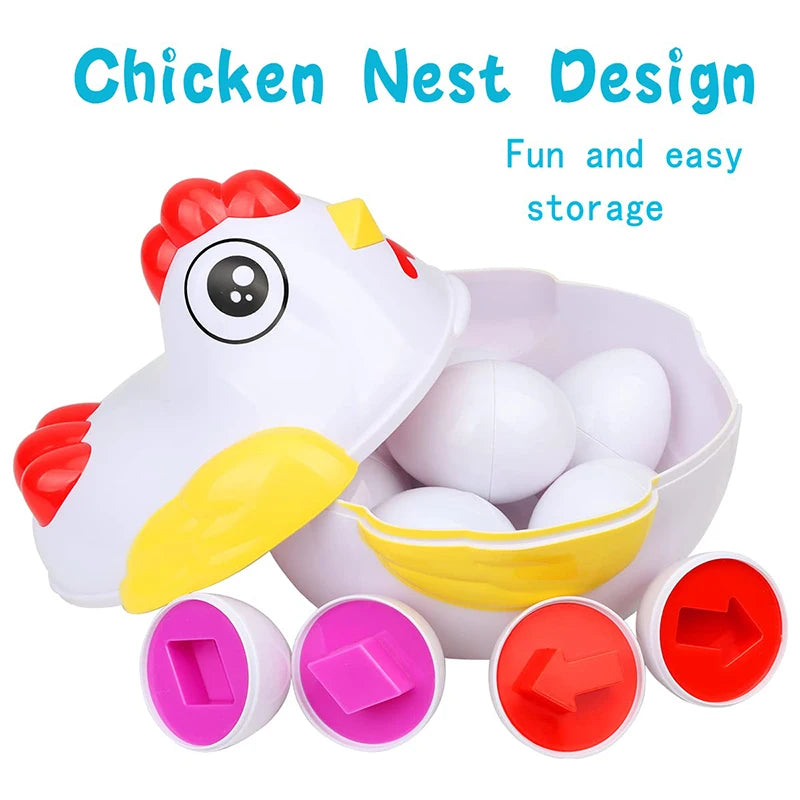 12 Matching Eggs Montessori Sensory Baby Toys Easter Eggs Chicken Colors Shapes Sorter Learning Educational Toy For  Kids Gifts