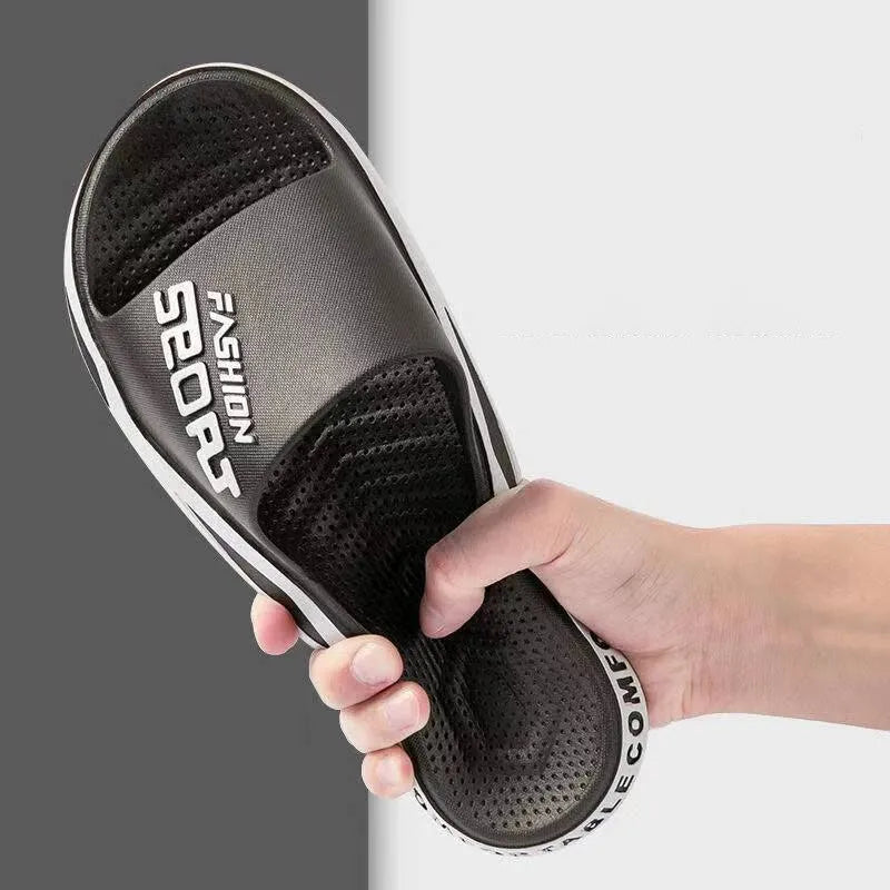 2023 New Summer House Cartoon Men Slippers Women Flip Flops Thick Slides Fashion Printed Couples Platform Shoes Outdoor Sandals