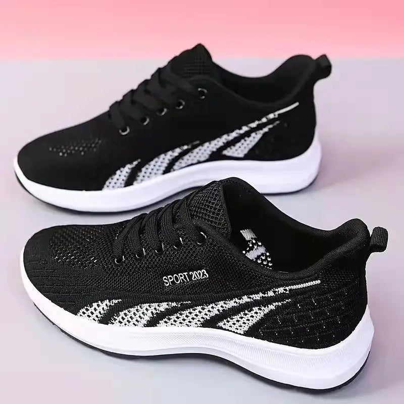 2023 Running Shoes Ladies Breathable Sneakers Summer Light Mesh Air Cushion Women's Sports Shoes Outdoor Lace Up Training Shoes
